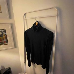 Veronica Beard Cedar Puff-Sleeve Turtleneck Top